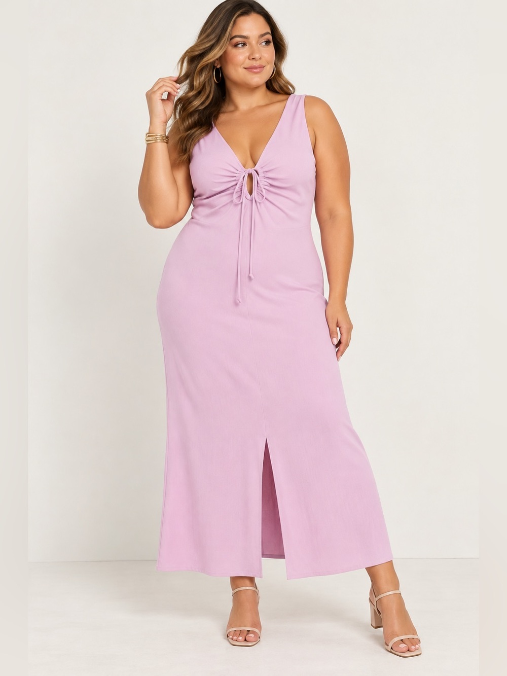 Nation‎ Los Angeles Gracie Lilac-Front Sleeveless Midi Dress XXL